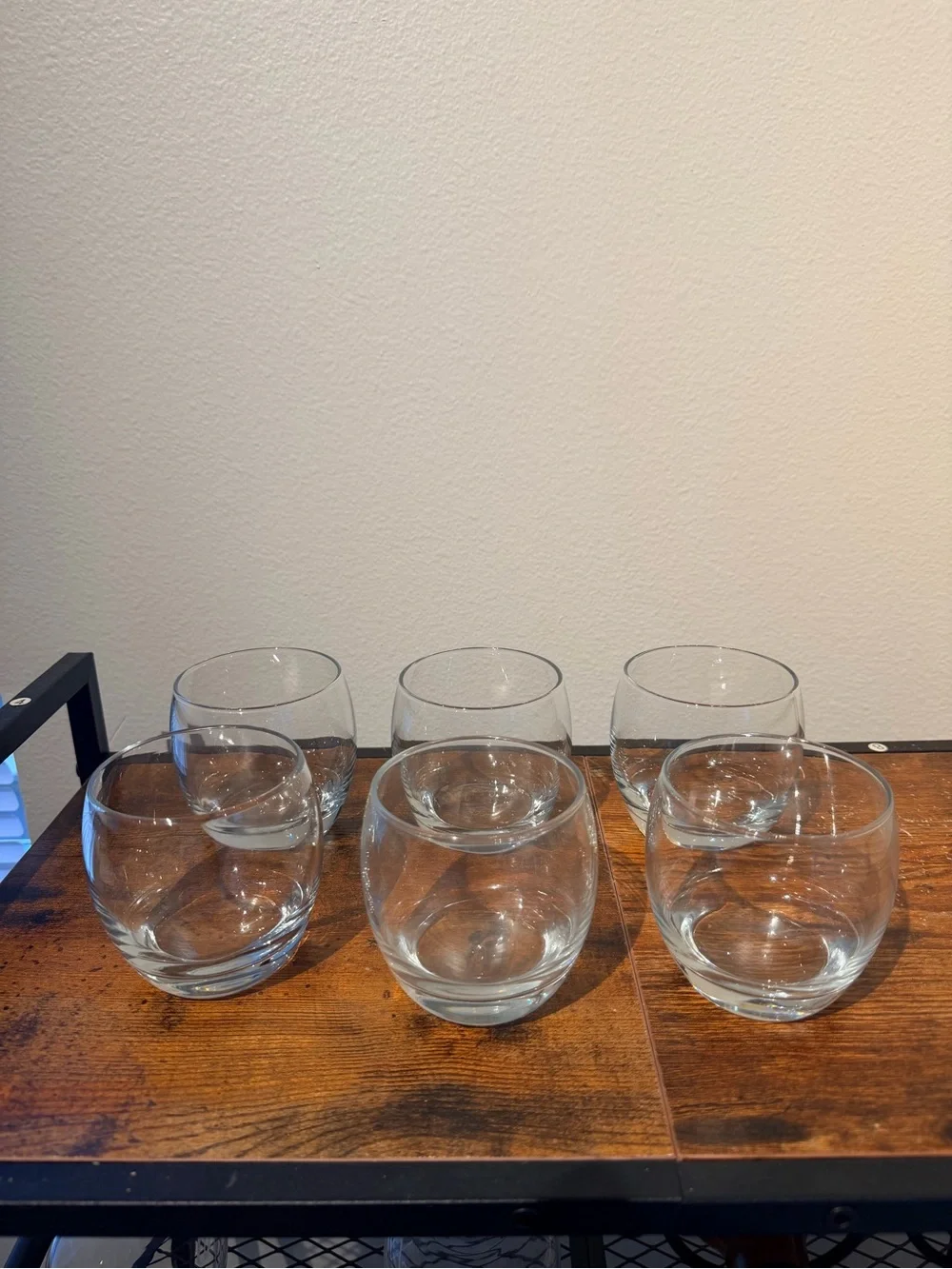 Clear Stemless Wine Glasses - Set of 6